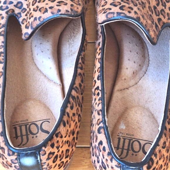 Sofft Severn Leopard Print Calf Hair Slip On Loafers Women's size 8.5M Excellent - Picture 5 of 8